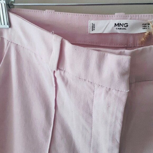 NWT Mango pink linen cotton blend darted trouser pants, 6 - Picture 12 of 12